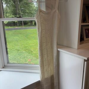 Hippie Rose Cream Sheath Midi Dress Spaghetti Strap